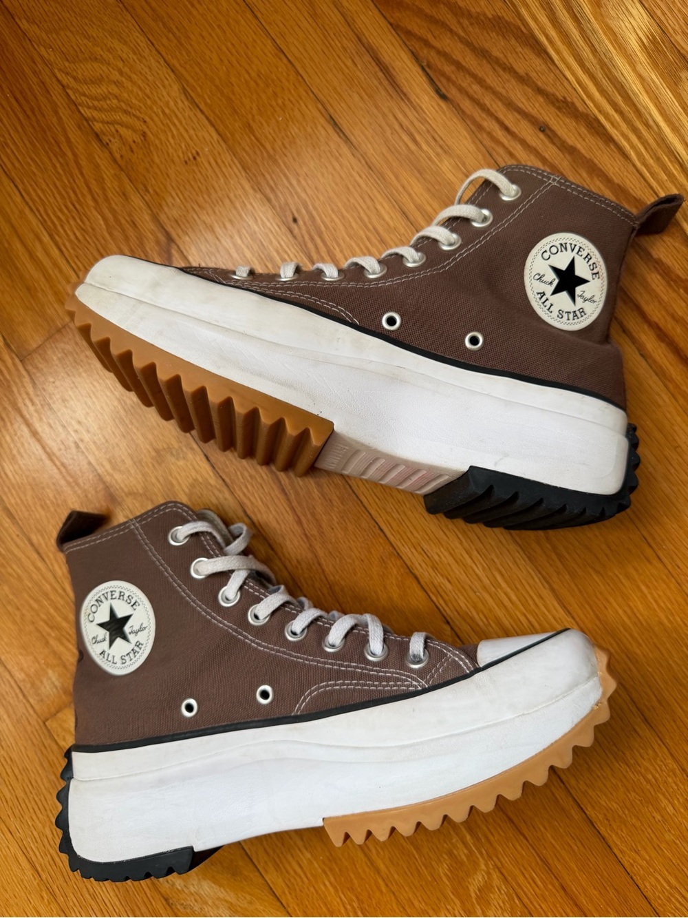 Converse Run Star Hike Platform High Top Sneakers Squirrel Brown Women 8.5